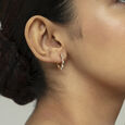 Starburst Luxe Gold & Diamond Hoop Earrings,,hi-res view 2