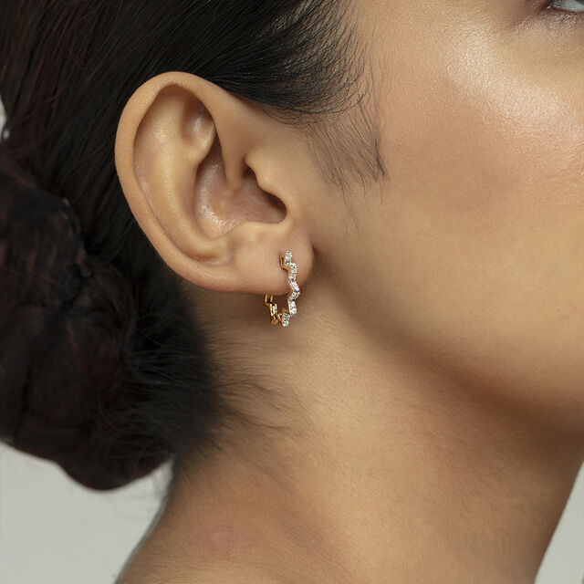 Starburst Luxe Gold & Diamond Hoop Earrings,,hi-res image number null