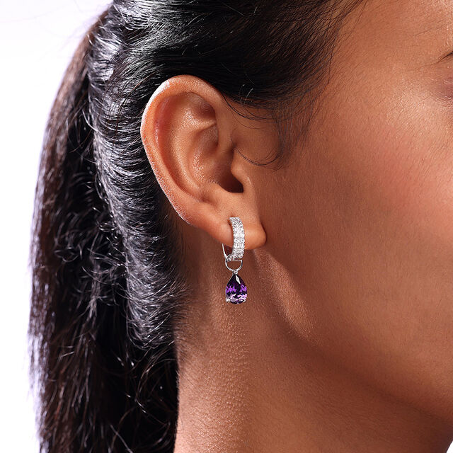 Trendy Gleam Silver Hoop Earrings,,hi-res image number null