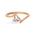 18KT Gold Diamond Studded Elegant Finger Ring,,hi-res view 2