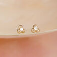 Iconic Shimmer Gold & Diamond Stud Earrings,,hi-res view 1