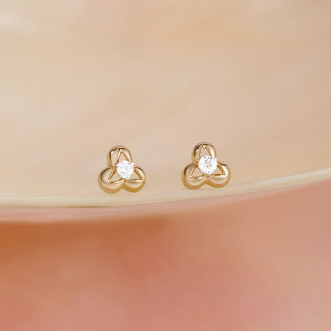 Iconic Shimmer Gold & Diamond Stud Earrings
