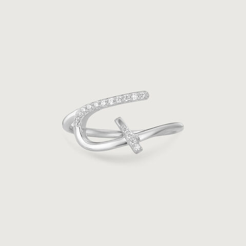 Modern Interlock Silver Ring