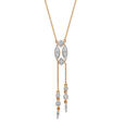 14Kt Rose Gold Oval Sparkling Diamond Necklace,,hi-res view 1