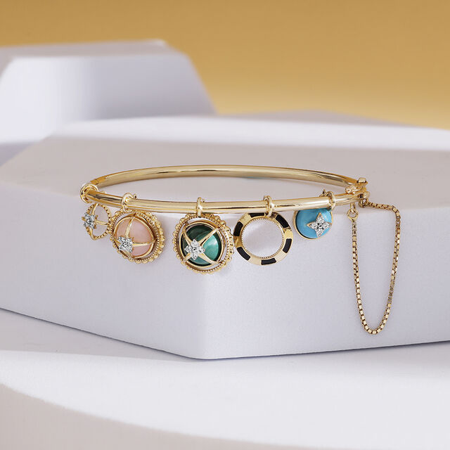 Beam Me Up Charm 14 KT Diamond Bangle,,hi-res image number null