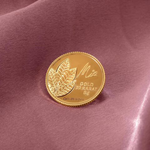 8 GM 22 Karat Sublime Mango Leaf Gold Coin