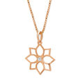14KT White and Rose Gold Striking floral Diamond Pendant,,hi-res view 2
