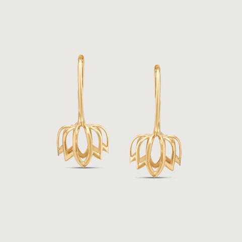 Lit Lotus Gold Hoop Earrings