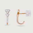 Exquisite Twirls Gold & Diamond Hoop Earrings,,hi-res view 3