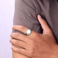 Pebble Texture Silver Ring,,hi-res view 2