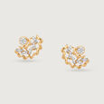 Dazzling Whirls 14 Kt Gold & Diamond Stud Earrings,,hi-res view 3