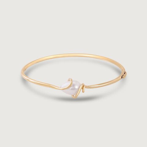 Modern Knot Pearl Bangle