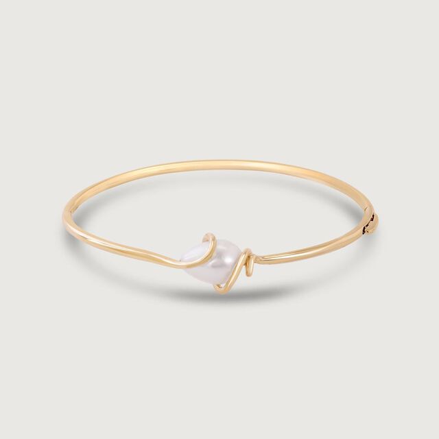 Modern Knot Pearl Bangle,,hi-res image number null