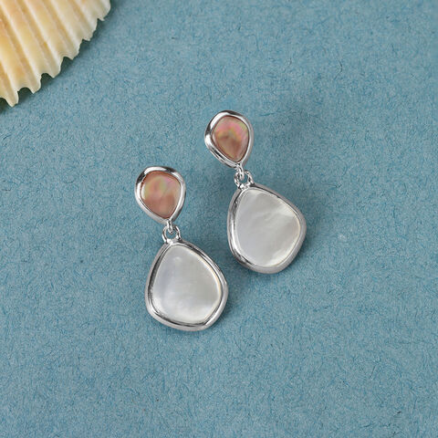 Mother of Pearl Dreamy Silver Drop Earrings