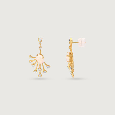 Celestial Opal & Diamond Drop Earrings