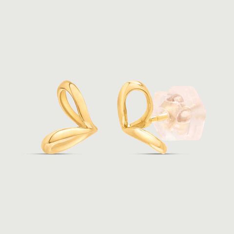 Sassy Twirl Gold Stud Earrings