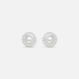 Vintage Pearl Silver Stud Earrings,,hi-res view 3