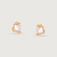 Graceful Allure 14 Kt Gold & Pearl Stud Earrings,,hi-res view 3