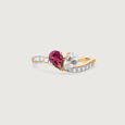 Rosy Toi et Moi Diamond & Gold Ring,,hi-res view 3