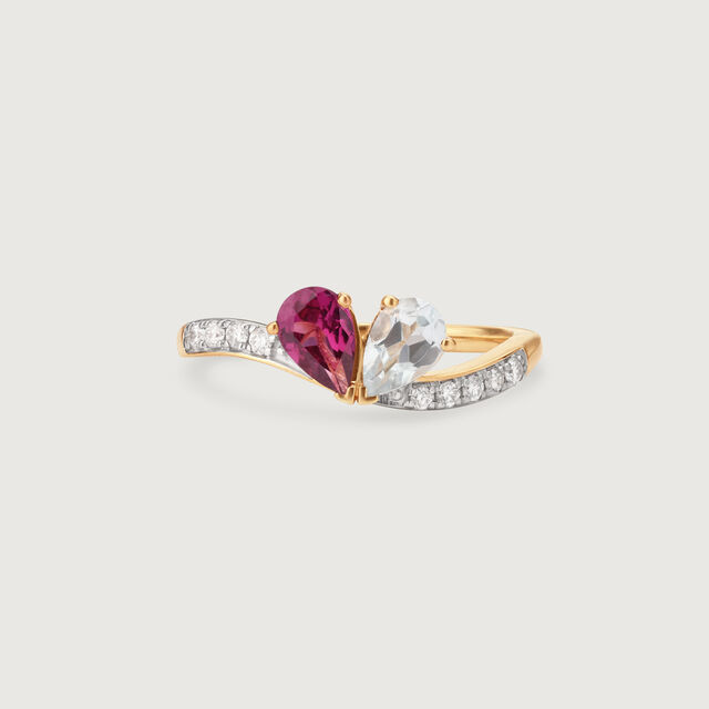 Rosy Toi et Moi Diamond & Gold Ring,,hi-res image number null