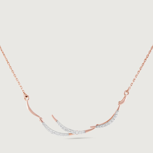 Modern Wave Gold & Diamond Necklace,,hi-res image number null