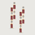 Sparkling Baguettes 14KT Ruby & Diamond Drop Earrings,,hi-res view 3