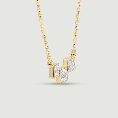 Minimal Geometric Diamond Necklace