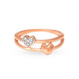 14 kt Rose Gold Diamond Finger Ring,,hi-res view 2
