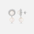 Magnificent Pearl Silver Drop Earrings,,hi-res view 4