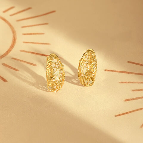 Radiant Filigree Gold Hoop Earrings