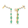14KT Yellow Gold Luminous Emerald Drop Earrings,,hi-res view 3
