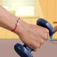 925 Silver Dumbbell Rakhi for Bodybuilder Bhai,,hi-res view 1