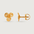 Spiral Glow 22KT Gold Stud Earrings,,hi-res view 4