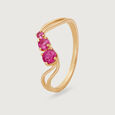 Phases Of The Moon Pink Sapphire 14KT Finger Ring,,hi-res view 3