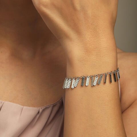 Dazzling Fringe Silver Bracelet