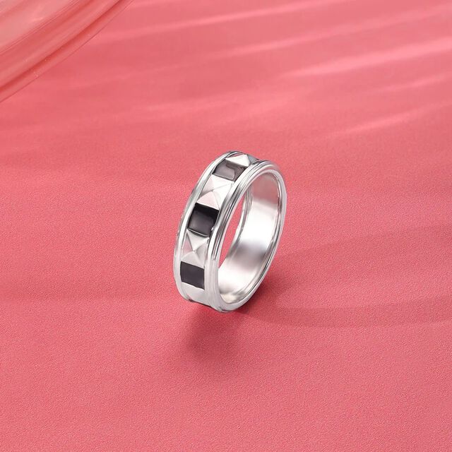 Bold Facet Silver Ring,,hi-res image number null
