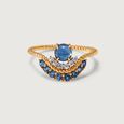 Bubbly Bliss 14KT Diamond & London Blue Topaz Finger Ring,,hi-res view 3
