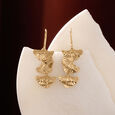 Graceful Ginkgo Gold Drop Earrings,,hi-res view 1