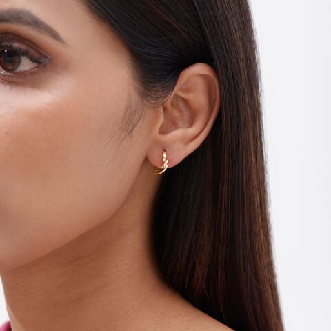 Playful Spiral Gold Hoop Earrings