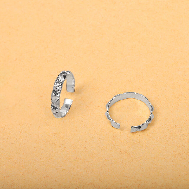 Sleek Lines Silver Toe Rings,,hi-res image number null