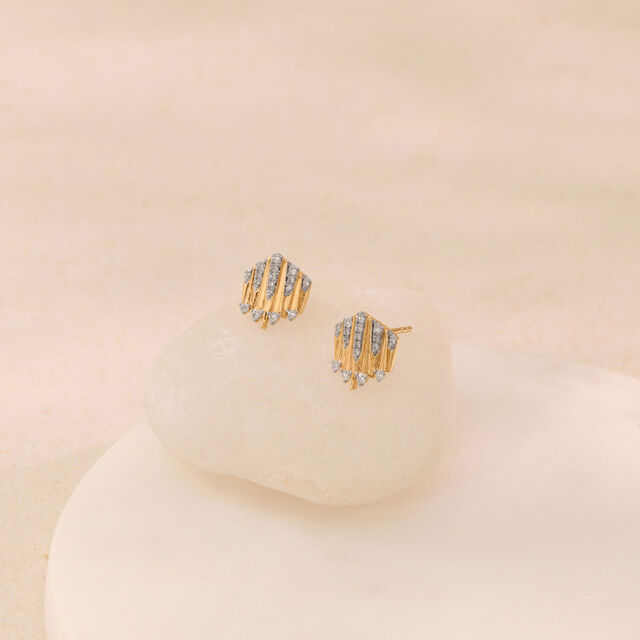Striking Fanlight Diamond Stud Earrings,,hi-res image number null