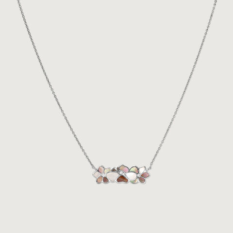 Mother of Pearl Blossom Silver Necklace