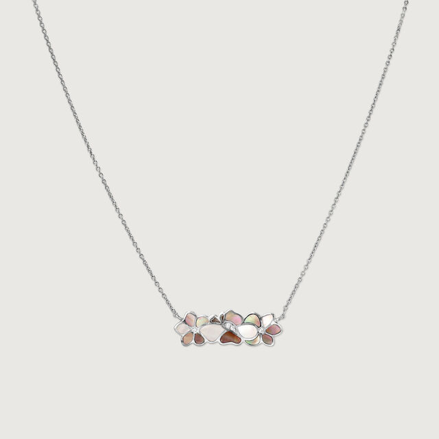 Mother of Pearl Blossom Silver Necklace,,hi-res image number null