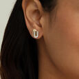 Intertwined Bonds Gold & Diamond Stud Earrings,,hi-res view 2