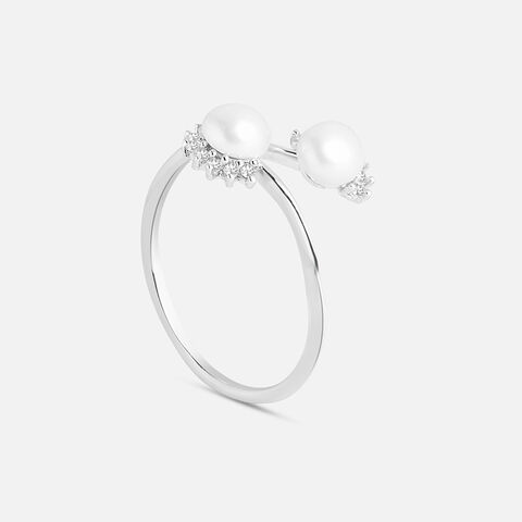 Graceful Pearl Silver Ring