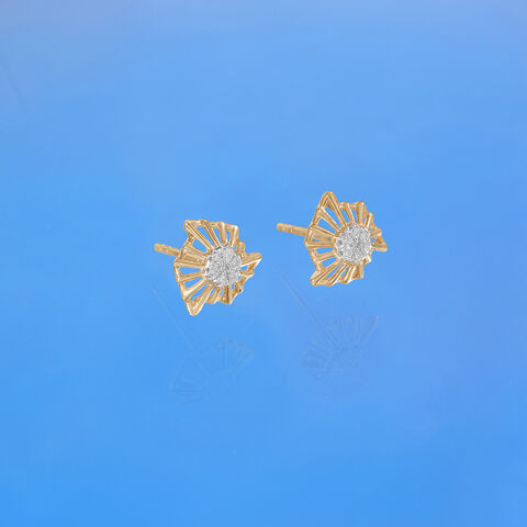 Sunburst Radiance Diamond Stud Earrings