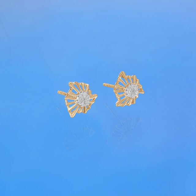 Sunburst Radiance Diamond Stud Earrings,,hi-res image number null