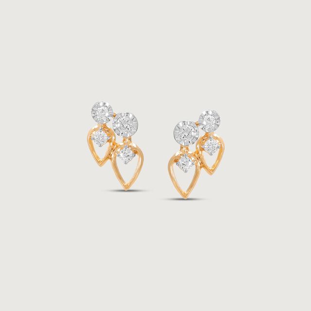Twinkle Leaf Diamond Stud Earrings,,hi-res image number null