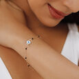 14KT Yellow Gold Multi Charm Evil Eye Bracelet,,hi-res view 2