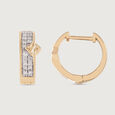 Elegant Vibes Gold & Diamond Hoop Earrings,,hi-res view 4